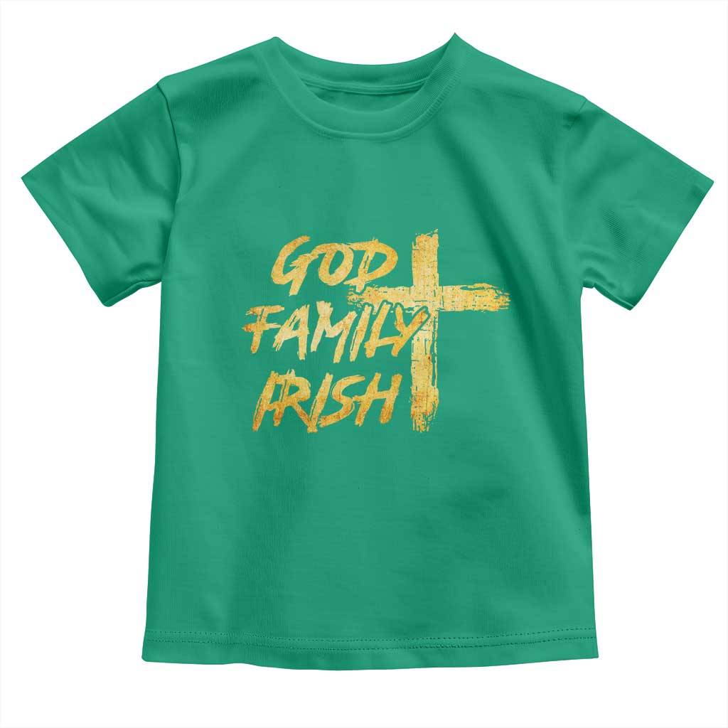 God Family Irish Toddler T Shirt Christian Faith Cross Notre Dame Game Day TS10 Irish Green Print Your Wear
