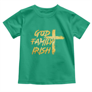 God Family Irish Toddler T Shirt Christian Faith Cross Notre Dame Game Day TS10 Irish Green Print Your Wear