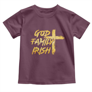 God Family Irish Toddler T Shirt Christian Faith Cross Notre Dame Game Day TS10 Maroon Print Your Wear