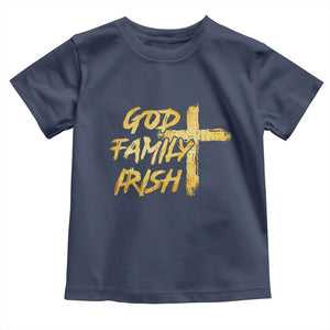 God Family Irish Toddler T Shirt Christian Faith Cross Notre Dame Game Day TS10 Navy Print Your Wear