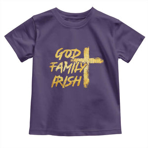 God Family Irish Toddler T Shirt Christian Faith Cross Notre Dame Game Day TS10 Purple Print Your Wear