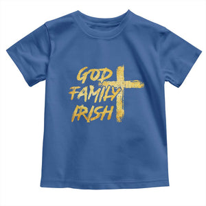 God Family Irish Toddler T Shirt Christian Faith Cross Notre Dame Game Day TS10 Royal Blue Print Your Wear