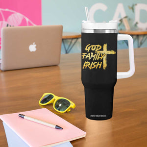 God Family Irish Tumbler With Handle Christian Faith Cross Notre Dame Game Day TS10 Print Your Wear