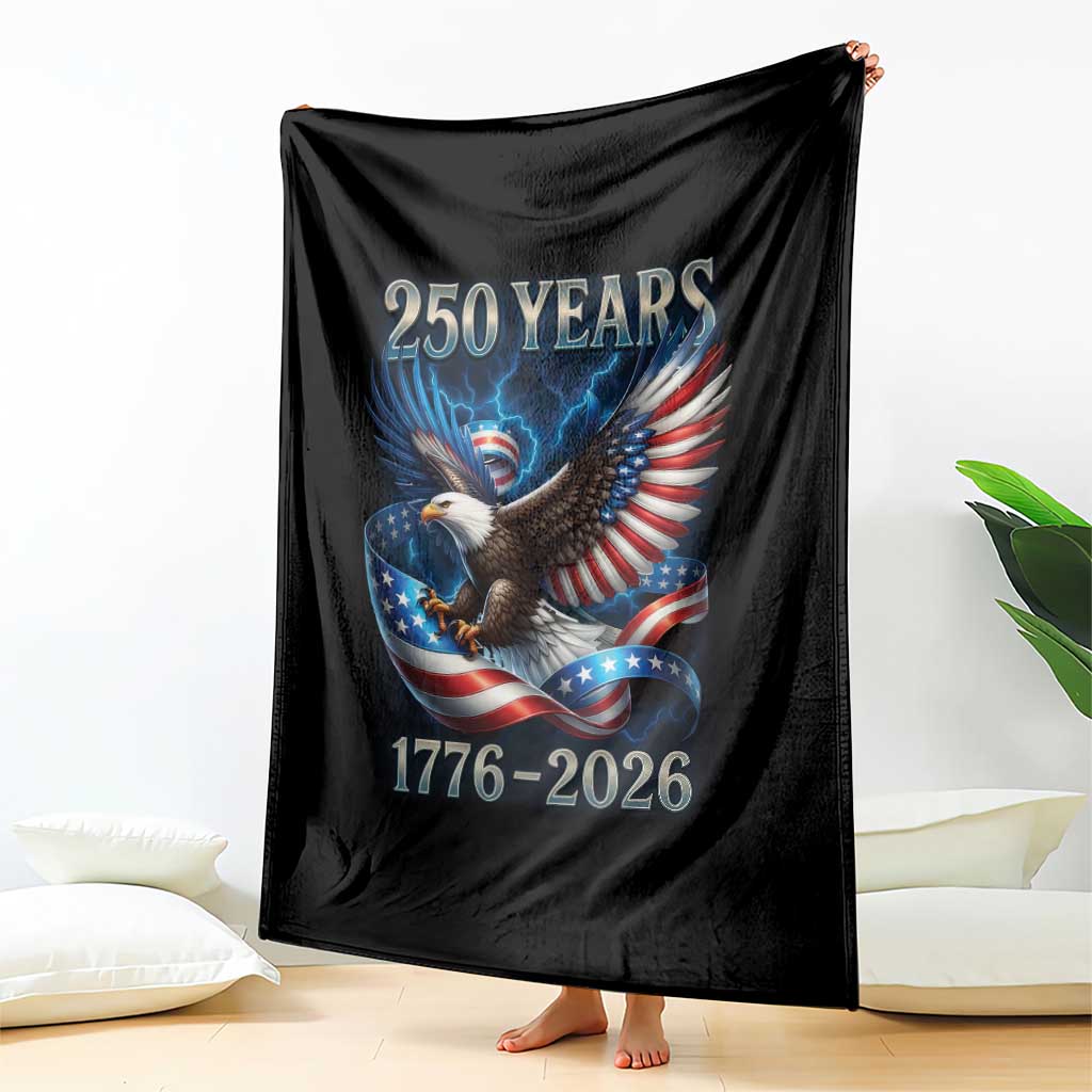 250 Years America Throw Blanket Eagle and Flag 250th Anniversary USA Patriotic 1776 2026 TS10 Print Your Wear