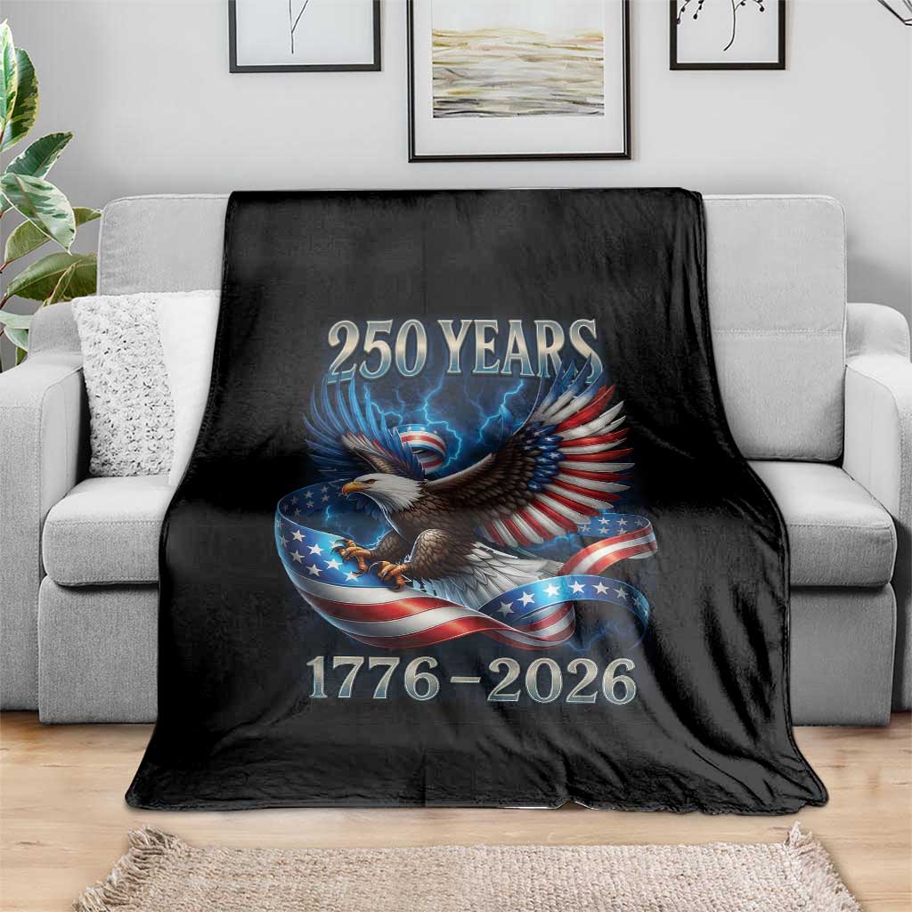 250 Years America Throw Blanket Eagle and Flag 250th Anniversary USA Patriotic 1776 2026 TS10 Print Your Wear