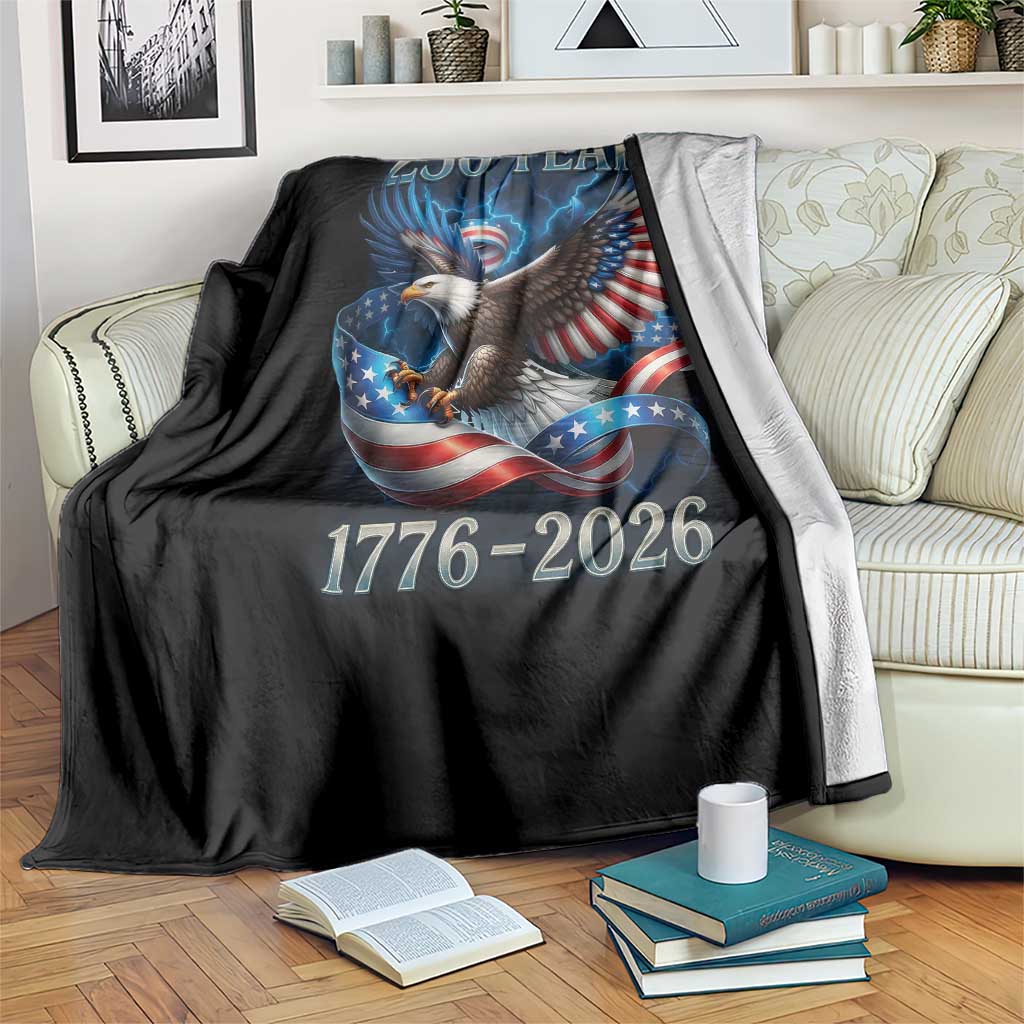 250 Years America Throw Blanket Eagle and Flag 250th Anniversary USA Patriotic 1776 2026 TS10 Print Your Wear
