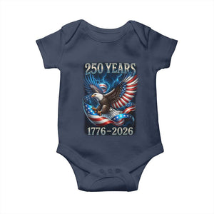 250 Years America Baby Onesie Eagle and Flag 250th Anniversary USA Patriotic 1776 2026 TS10 Navy Print Your Wear