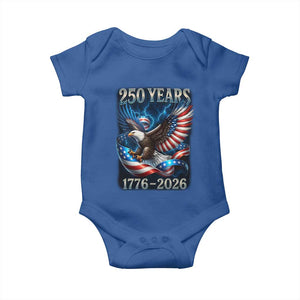 250 Years America Baby Onesie Eagle and Flag 250th Anniversary USA Patriotic 1776 2026 TS10 Royal Blue Print Your Wear