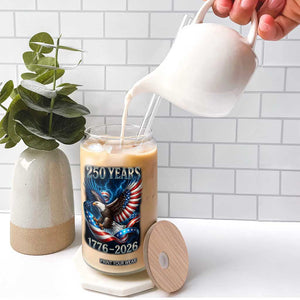 250 Years America Glass Can Eagle and Flag 250th Anniversary USA Patriotic 1776 2026 TS10 Print Your Wear
