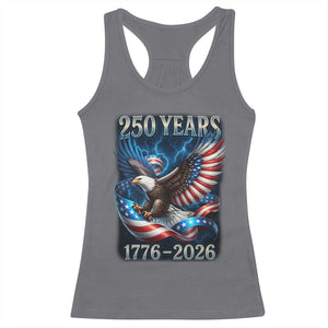 250 Years America Racerback Tank Top Eagle and Flag 250th Anniversary USA Patriotic 1776 2026 TS10 Charcoal Print Your Wear