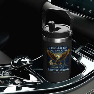 Navy Veteran 250th Anniversary Flip Straw Tumbler Forged of Salt and Steel US Naval Ships 250th Anniversary TS10 Print Your Wear