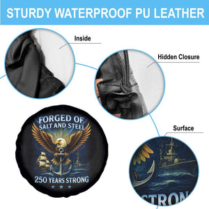 Navy Veteran 250th Anniversary Spare Tire Cover Forged of Salt and Steel US Naval Ships 250th Anniversary TS10 Print Your Wear