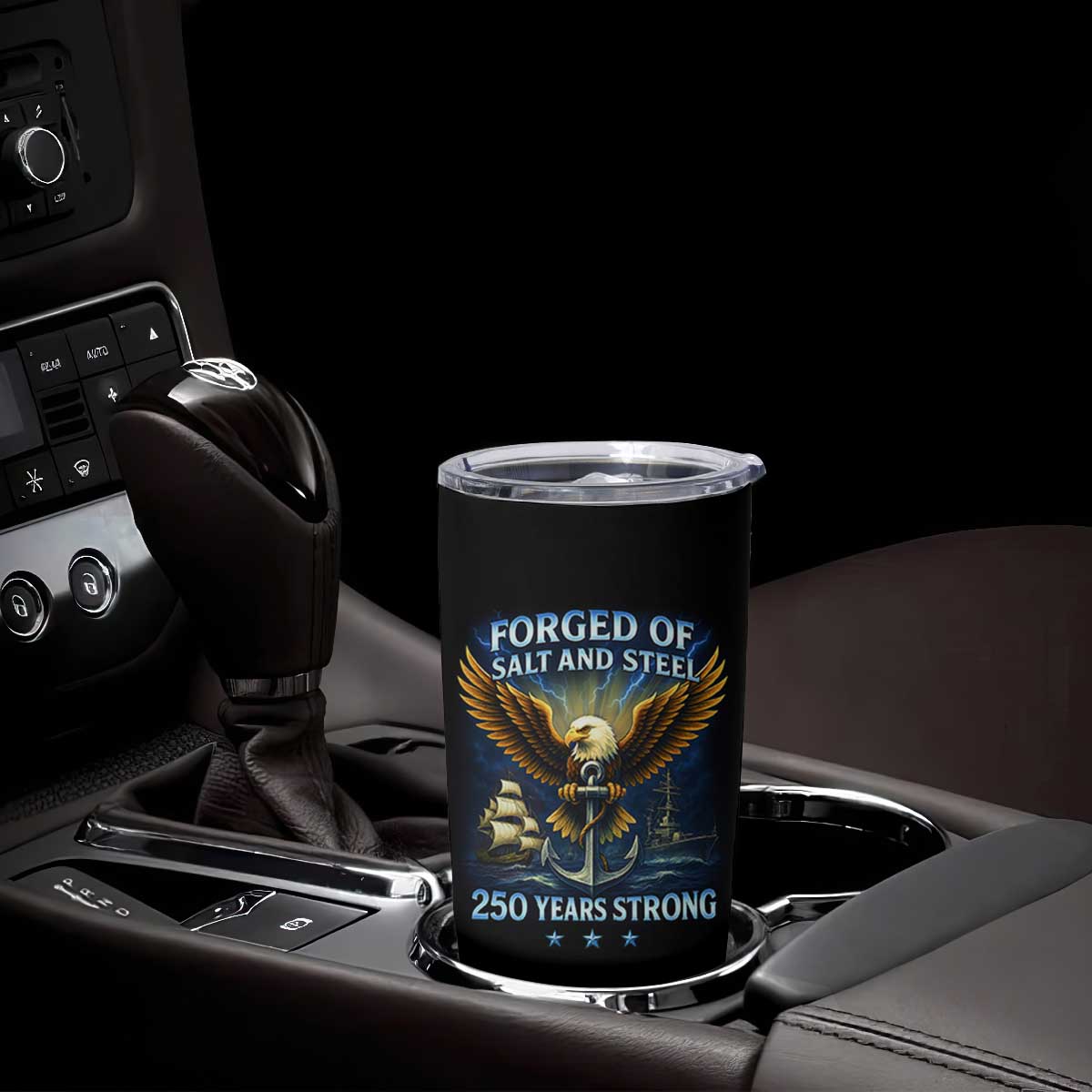 Navy Veteran 250th Anniversary Tumbler Cup Forged of Salt and Steel US Naval Ships 250th Anniversary TS10 Print Your Wear