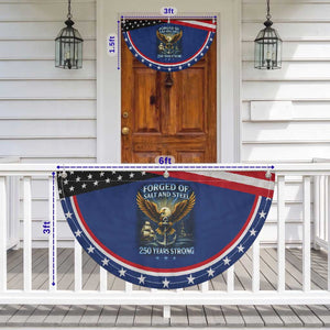Navy Veteran 250th Anniversary Patriotic Fan Flag Forged of Salt and Steel US Naval Ships 250th Anniversary