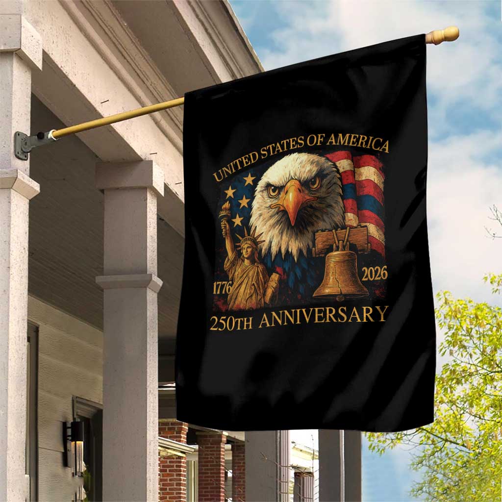 US 250th Anniversary Garden Flag Retro Bald Eagle American Flag Patriotic Veterans TS10 Print Your Wear