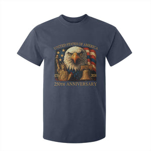 US 250th Anniversary T Shirt For Kid Retro Bald Eagle American Flag Patriotic Veterans TS10 Navy Print Your Wear