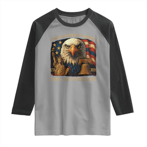 US 250th Anniversary Raglan Shirt Retro Bald Eagle American Flag Patriotic Veterans TS10 Sport Gray Black Print Your Wear