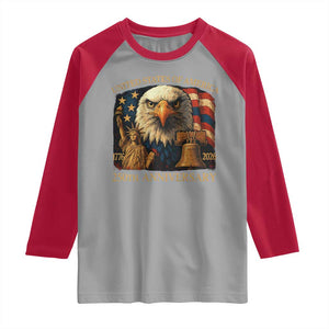 US 250th Anniversary Raglan Shirt Retro Bald Eagle American Flag Patriotic Veterans TS10 Sport Gray Red Print Your Wear