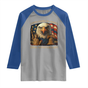 US 250th Anniversary Raglan Shirt Retro Bald Eagle American Flag Patriotic Veterans TS10 Sport Gray Royal Print Your Wear