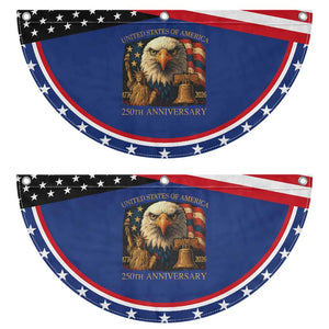 US 250th Anniversary Patriotic Fan Flag Retro Bald Eagle American Flag Veterans