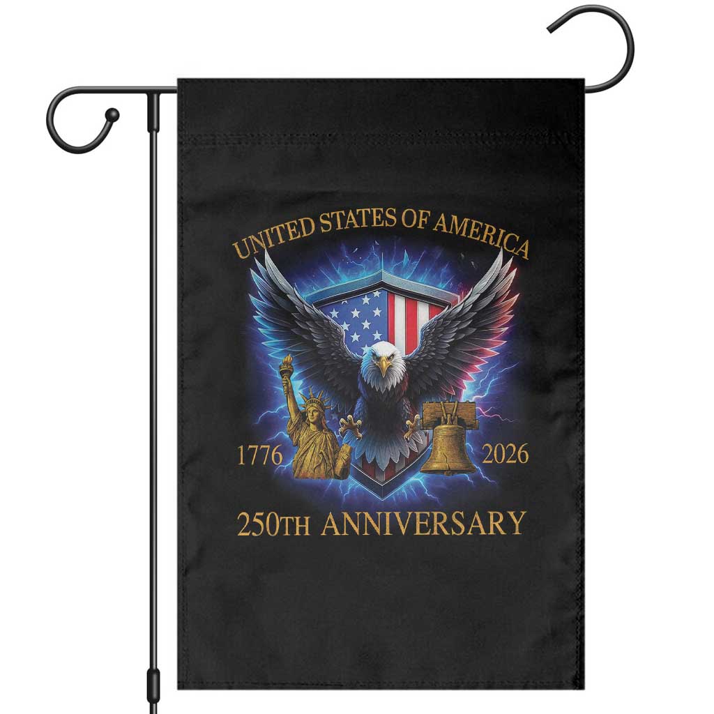 250 Years America Flag Garden Flag Eagle 250th Anniversary USA Patriotic 1776 2026 TS10 Black Print Your Wear