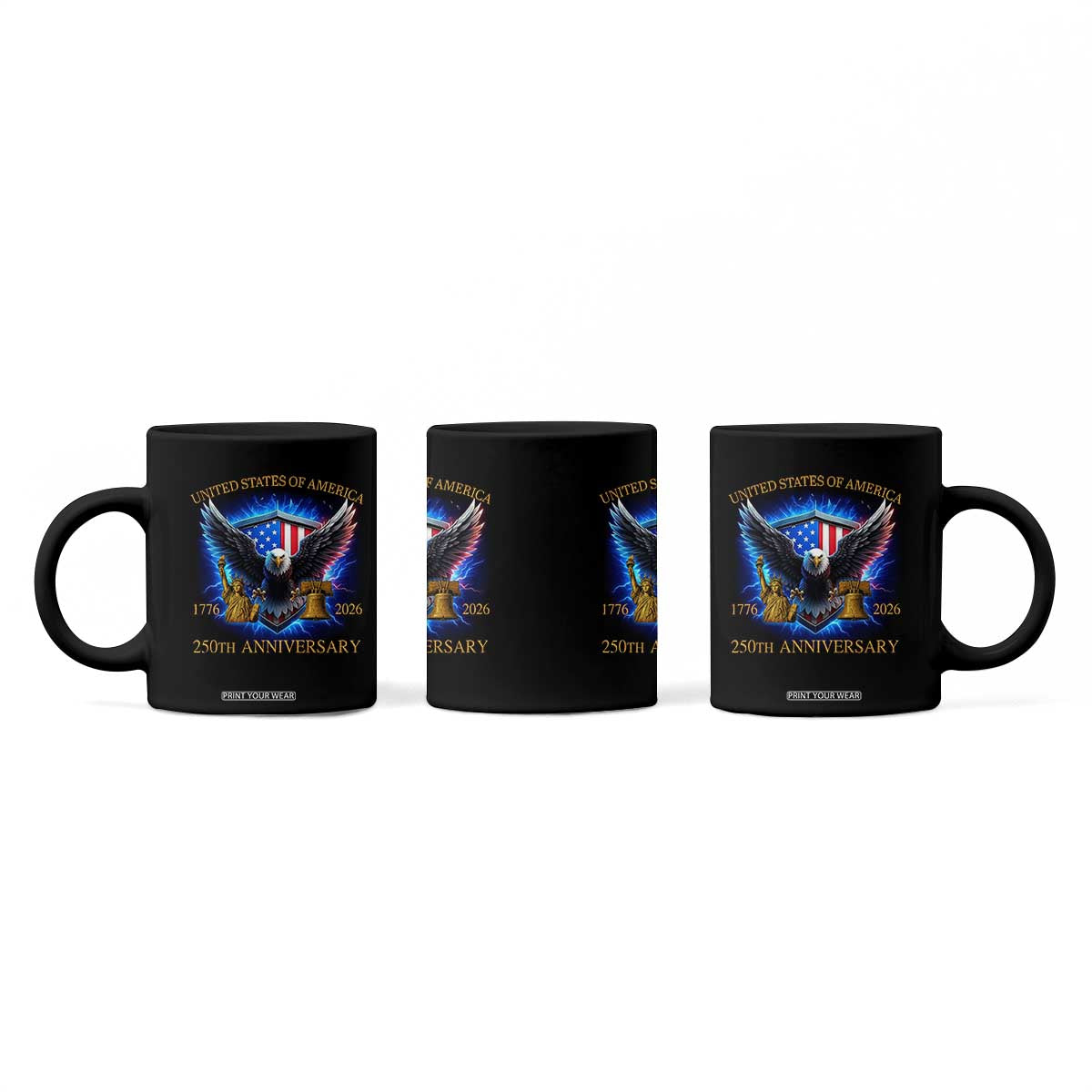 250 Years America Flag Coffee Mug Eagle 250th Anniversary USA Patriotic 1776 2026 TS10 Print Your Wear