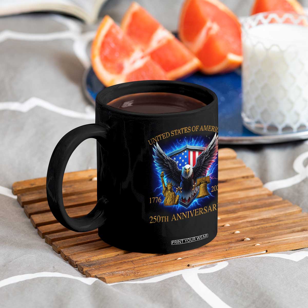 250 Years America Flag Coffee Mug Eagle 250th Anniversary USA Patriotic 1776 2026 TS10 Print Your Wear