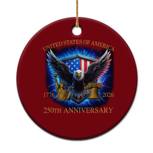 250 Years America Flag Ceramic Ornament Eagle 250th Anniversary USA Patriotic 1776 2026 TS10 1pc Red Print Your Wear