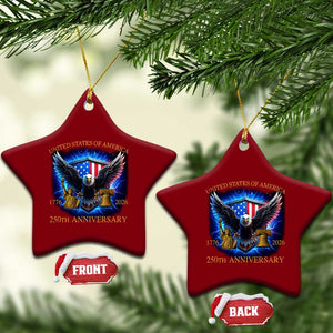 250 Years America Flag Ceramic Ornament Eagle 250th Anniversary USA Patriotic 1776 2026 TS10 Print Your Wear