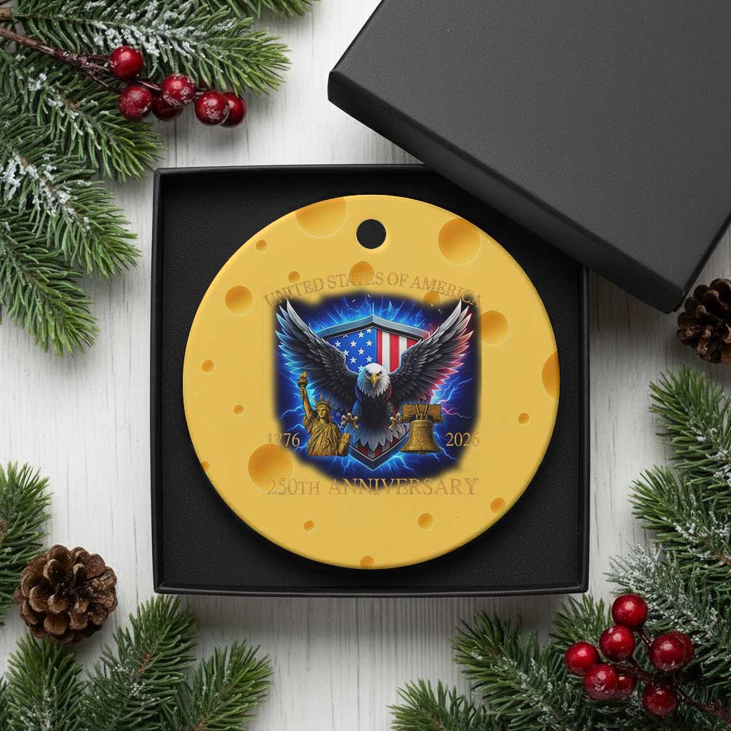 250 Years America Flag Ceramic Ornament Eagle 250th Anniversary USA Patriotic 1776 2026 TS10 1pc Yellow Cheese Print Your Wear