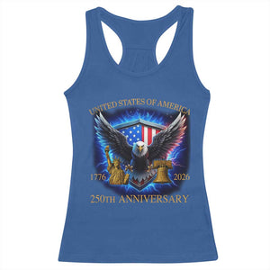 250 Years America Flag Racerback Tank Top Eagle 250th Anniversary USA Patriotic 1776 2026 TS10 Royal Blue Print Your Wear