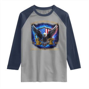 250 Years America Flag Raglan Shirt Eagle 250th Anniversary USA Patriotic 1776 2026 TS10 Sport Gray Navy Print Your Wear