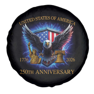 250 Years America Flag Spare Tire Cover Eagle 250th Anniversary USA Patriotic 1776 2026 TS10 Print Your Wear