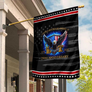 250 Years America Flag Garden Flag Eagle 250th Anniversary USA Patriotic 1776 2026 TS10 Distressed Black Red Print Your Wear
