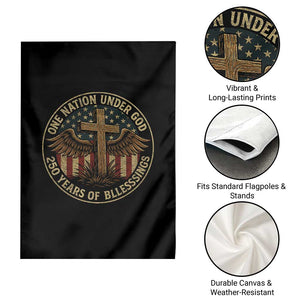 Blessings America 250 Years Garden Flag One Nation Under God USA 250th Anniversary Patriotic Cross TS10 Print Your Wear