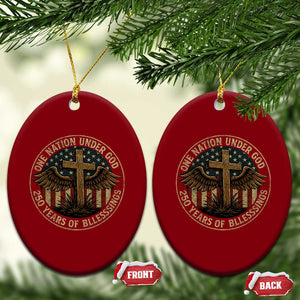 Blessings America 250 Years Ceramic Ornament One Nation Under God USA 250th Anniversary Patriotic Cross TS10 Print Your Wear