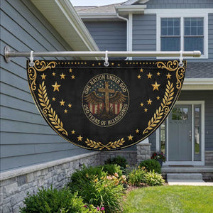 Blessings America 250 Years Patriotic Fan Flag One Nation Under God USA 250th Anniversary Cross
