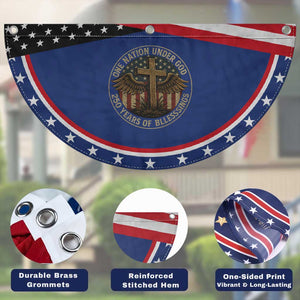 Blessings America 250 Years Patriotic Fan Flag One Nation Under God USA 250th Anniversary Cross