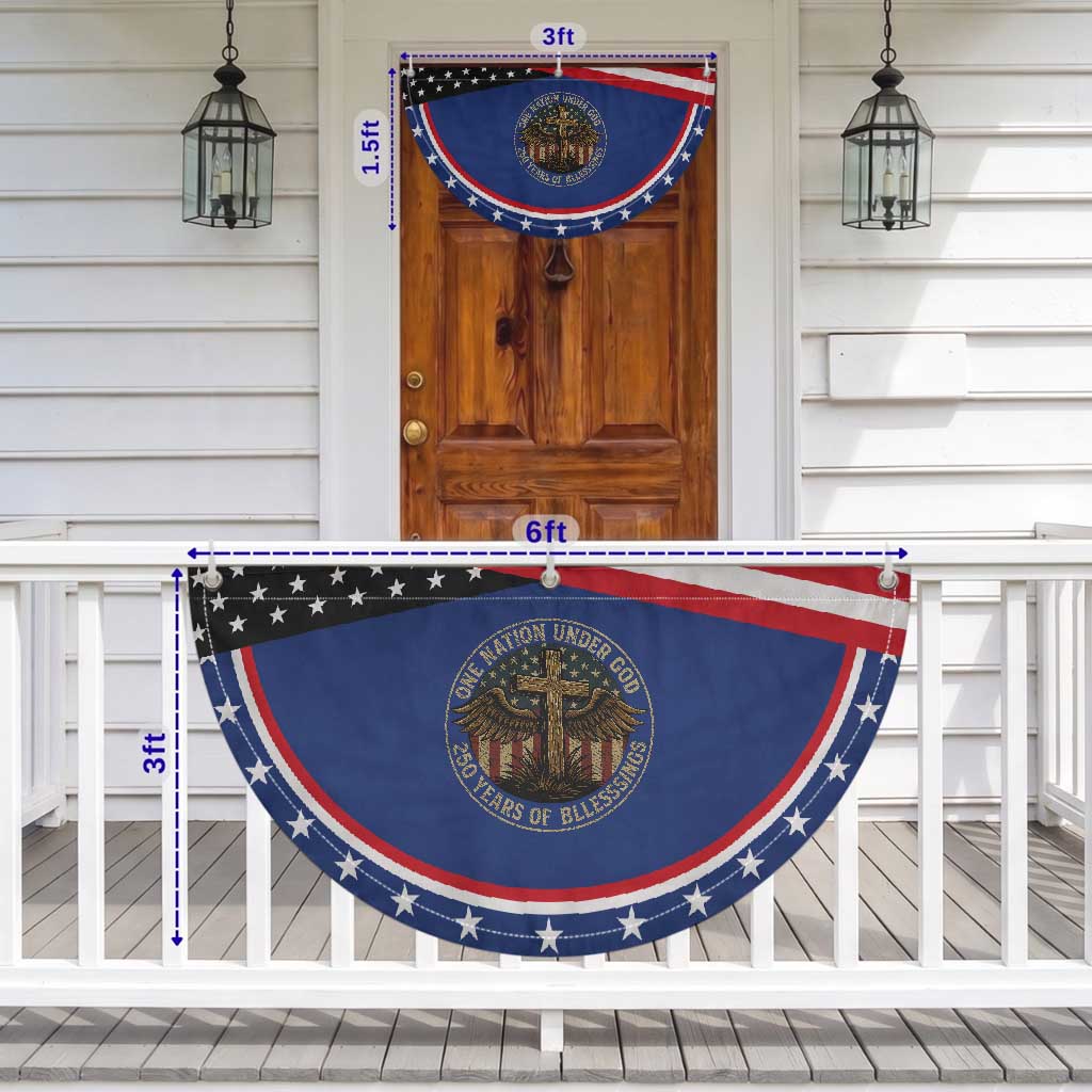 Blessings America 250 Years Patriotic Fan Flag One Nation Under God USA 250th Anniversary Cross