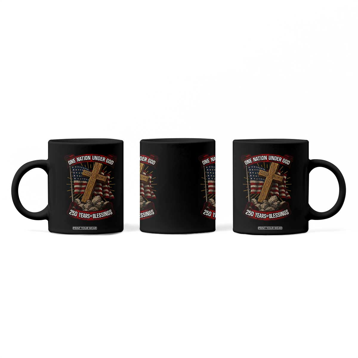 Blessings America Coffee Mug One Nation Under God USA 250th Anniversary Patriotic Christian TS10 Print Your Wear