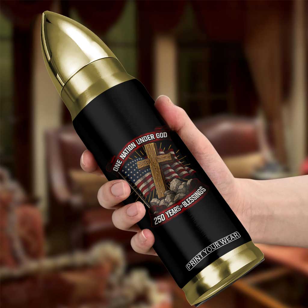 Blessings America Bullet Tumbler One Nation Under God USA 250th Anniversary Patriotic Christian TS10 Print Your Wear