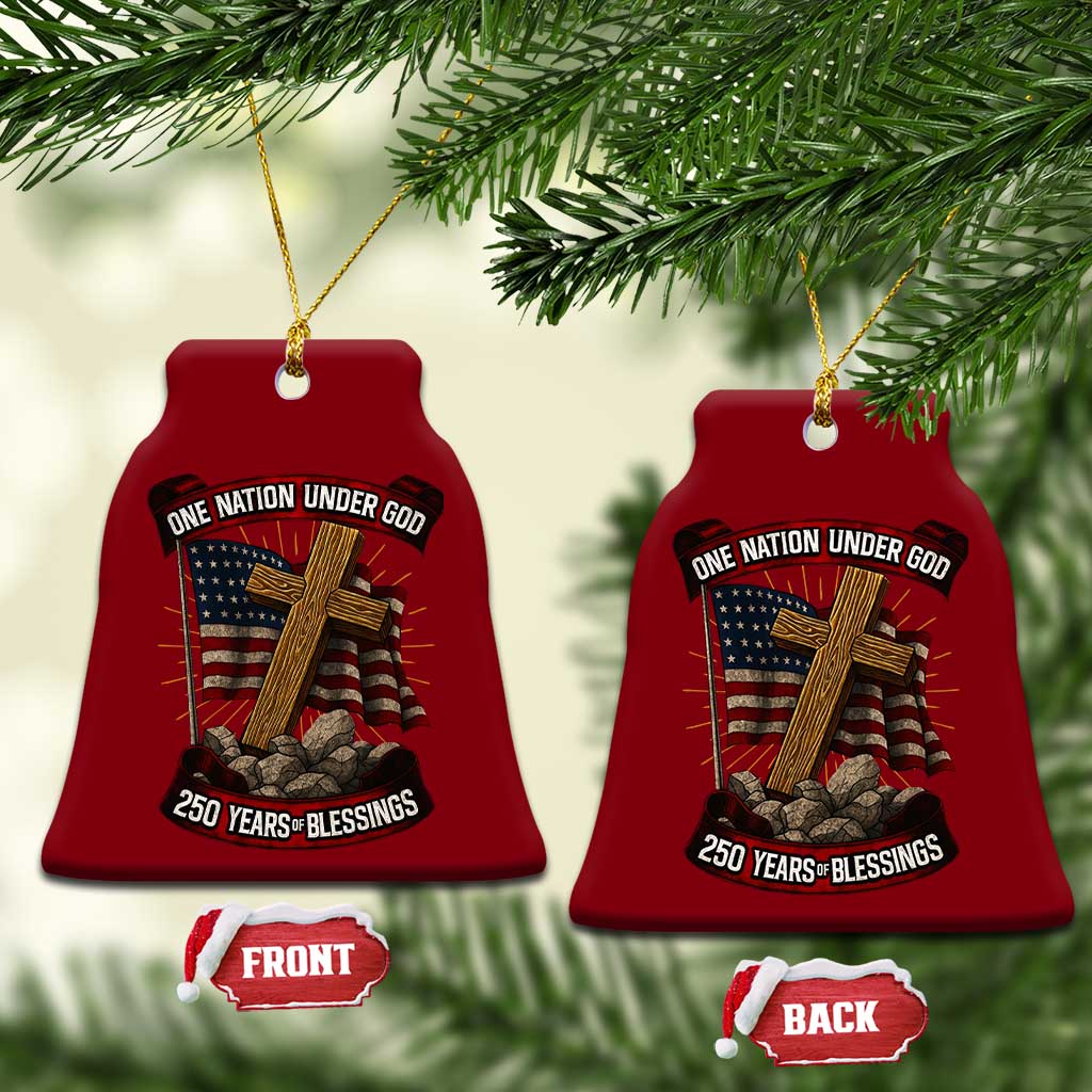 Blessings America Ceramic Ornament One Nation Under God USA 250th Anniversary Patriotic Christian TS10 Print Your Wear