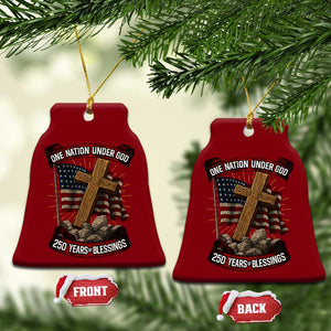 Blessings America Ceramic Ornament One Nation Under God USA 250th Anniversary Patriotic Christian TS10 Print Your Wear