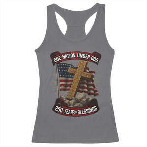 Blessings America Racerback Tank Top One Nation Under God USA 250th Anniversary Patriotic Christian TS10 Charcoal Print Your Wear