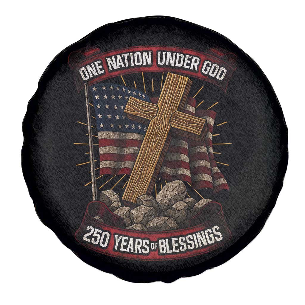 Blessings America Spare Tire Cover One Nation Under God USA 250th Anniversary Patriotic Christian TS10 Print Your Wear