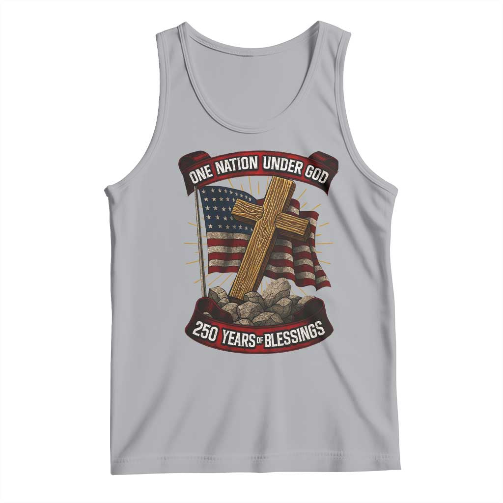 Blessings America Tank Top One Nation Under God USA 250th Anniversary Patriotic Christian TS10 Athletic Heather Print Your Wear