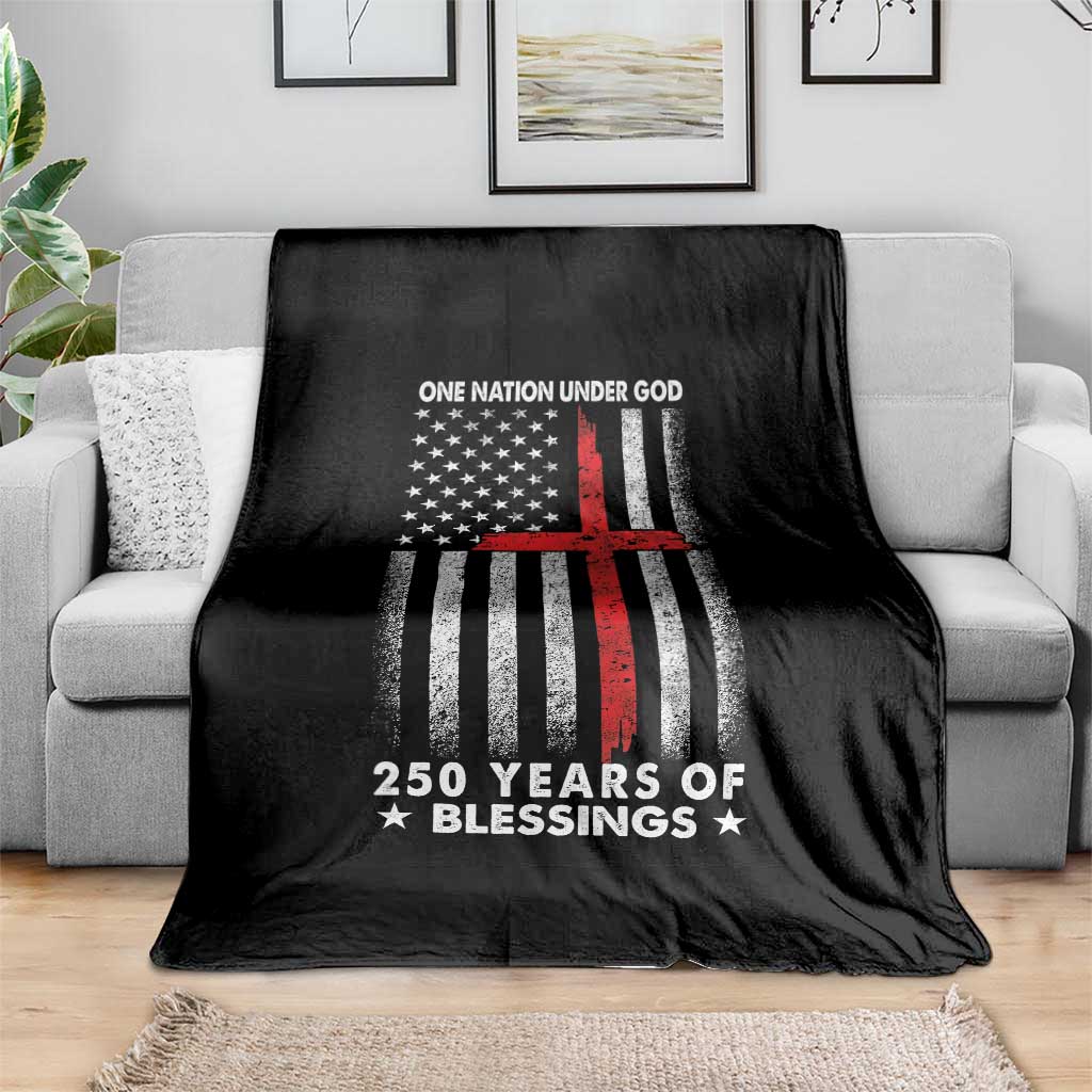 One Nation Under God Throw Blanket USA 250th Anniversary Patriotic Christian One Nation Under God TS10 Print Your Wear