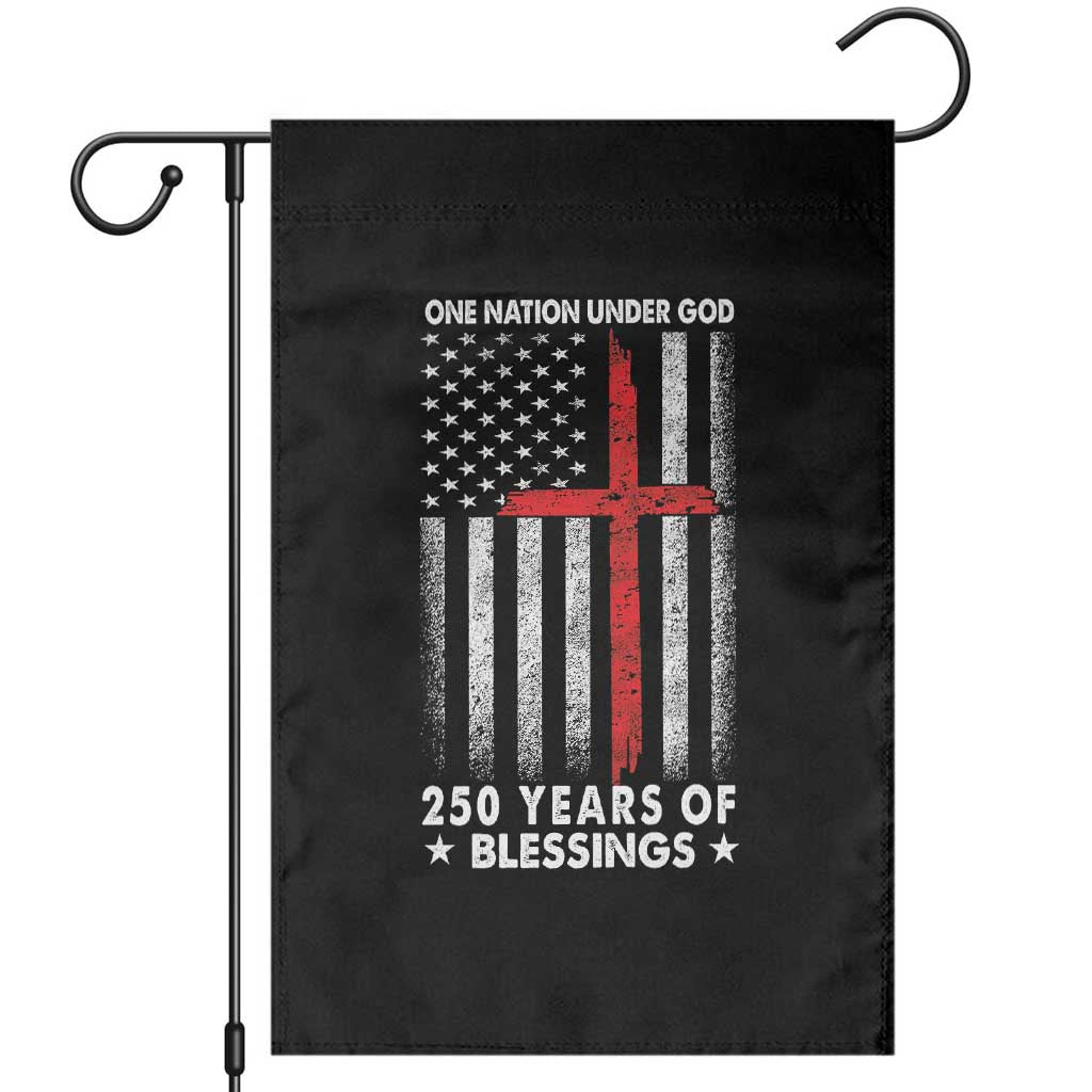 One Nation Under God Garden Flag USA 250th Anniversary Patriotic Christian One Nation Under God TS10 Black Print Your Wear