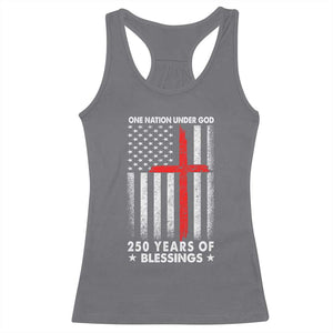 One Nation Under God Racerback Tank Top USA 250th Anniversary Patriotic Christian One Nation Under God TS10 Charcoal Print Your Wear