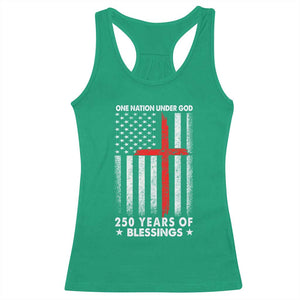 One Nation Under God Racerback Tank Top USA 250th Anniversary Patriotic Christian One Nation Under God TS10 Irish Green Print Your Wear